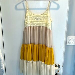 Colorblock baby doll dress Sz S